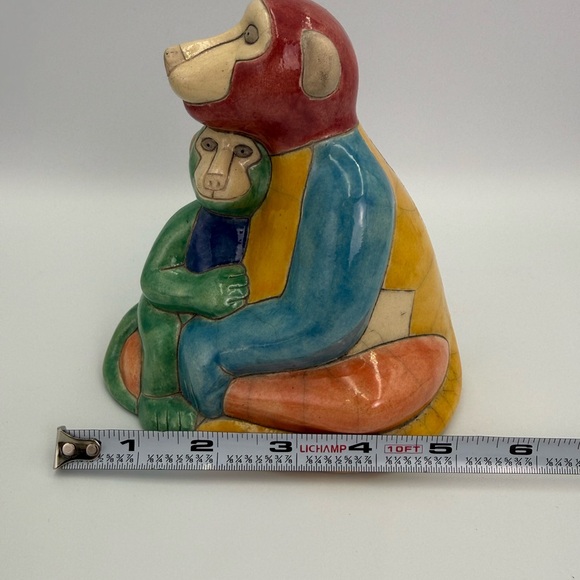 Vintage Signed The Fenix Pottery Company Raku Baboon/ Baby Figurine - Picture 11 of 11